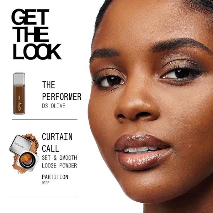 about-face THE PERFORMER Skin-Focused Foundation D3Olive – Medium Coverage, Long-Wear, Breathable & Buildable Base – Clean, Vegan, Hydrating Formula with Blue Agave & Chlorella – 1.08oz