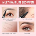 Eyebrow Pencil, 2-in-1 Waterproof Eyebrow Pen, with 2 Tip Microblading Eyebrow Pencil and Ultra-Precise Brow Pencil, with Eyebrow Brush, Eyebrow Pencils for Women, Natural Hair-Like Brows - Dark Brown
