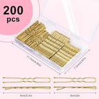 TsMADDTs Hair Pins, Blonde Bobby U Shaped Hair Pins for Women, Buns Nets with Box, 2.4IN & 2IN