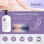 DANI Naturals Hand & Body Lotion - Calming Lemongrass Lavender Scent, Moisturizing Lotion with Aloe Vera, Shea Butter & Vitamin E, Deep Hydration for Dry Skin, All Skin Types - 12 Oz