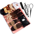 YANRONG 1159PCS Hair Accessories for Woman Set Seamless Ponytail Holders Variety Hair Scrunchies Hair Bands Scrunchy Hair Ties For Thick and Curly (Brown)