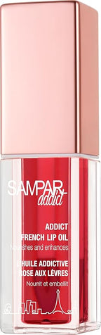 Sampar French Lip Oil - Hibiscus Flavor - 0.15fl oz - Nourishing Lip Care - Hydrating & Glossy Finish - Soothes Dry Lips - High Shine Lip Oil - Soft & Smooth Lips - for Lip Moisturization