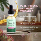 Cold-Pressed Castor Oil – 100% Pure & Hexane-Free | Hair Growth, Eyelashes & Eyebrows Serum | Deep Moisturizer for Skin & Face | Ideal for Castor Oil Packs & Scalp Treatment (1 FL. Oz.)