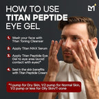 Titan Peptide Anti-Aging Under Eye Gel for Men – Reduce Appearance of Puffiness, Dark Circles, Eye Bags, & Sagging – DMAE, Niacinamide, Hyaluronic Acid, Peptides – All Skin Types – Unscented