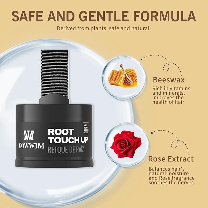 Gowwim Root Touch up Powder, Instantly Gray Hair Cover up Hairline Powder for Women & Men Waterproof and Sweatproof Root Cover Up Long-Lasting for Thinning & Loss Hair (Medium Blonde1, 4g)
