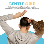 HOYOLS Soft Large Ponytail Holder for Women’s Elastic Hair Ties Hair Bands No Slip No Damage Seamless Scrunchies Headbands 100 Pcs (Sparkling Amber)