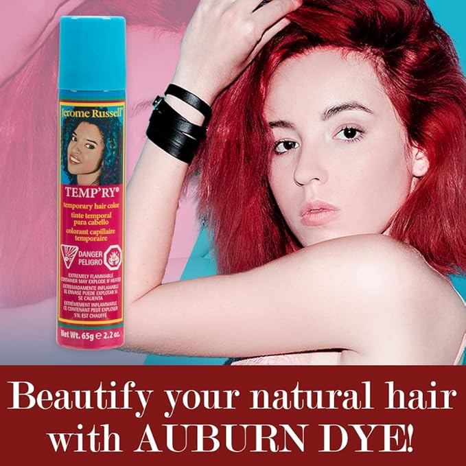 Jerome Russell Temp'ry Spray-on Auburn Hair Color, 2.2oz x 3 pack