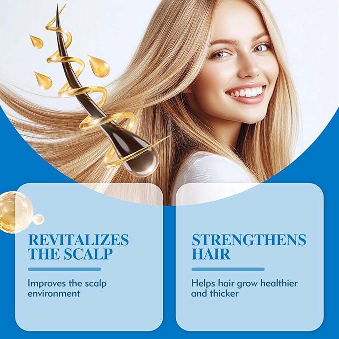 Hair Nourishing Serum Roll-On - Revitalizes & Strengthens Weak Hair to Reduce Hair Fall & Boost Growth, Daily Scalp Care Treatment with Rosemary Oil for Men & Women