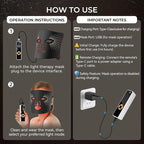 Red Light Therapy Mask for Face,USB C Rechargeable,Infrared Light Therapy Mask for Home Working Travel Yoga Sleep LED Silicone Mask