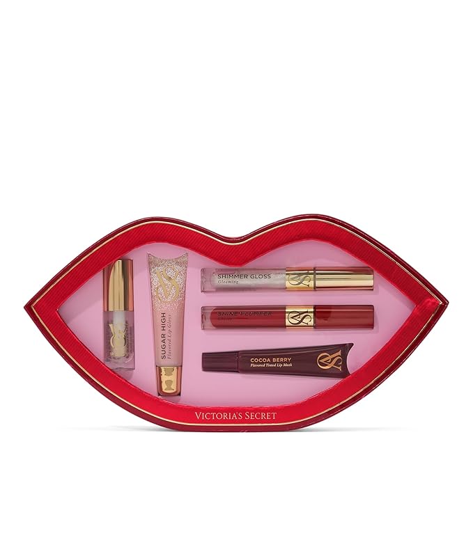 Victoria's Secret 5 Piece Assorted Lip Gloss Gift Set, Flavored Gloss for Women