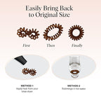 Kitsch Spiral Hair Ties for Women – Hair Ties No Damage, Ponytail Holders for Thick and Thin Hair – Creaseless and Dent-Free Coil, Phone Cord Style | Ideal Gifts for Women - 8pc Set, Brunette