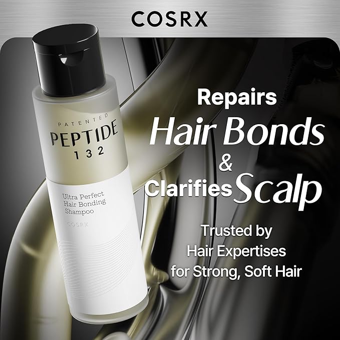 COSRX PEPTIDE 132 Hair Bonding Shampoo - Daily Scalp Treatment for Dandruff, Dry, Itchy or Flaky Scalp - Repairs & Strengthens Damaged Hair, For All Hair Types, Stocking Stuffers – 6.76 fl oz