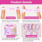 54Pcs Hair Ties for Girls and Women, Nylon Hair Elastics Hair Bands Ponytail Holders Soft Hair Ties No Damage for Girls Thick Straight Curly Hair Multi-colored (Multi-colored B)