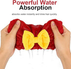 2 Pack Super Absorbent Hair Towel Wrap for Wet Hair, Super Absorbent & Quick-Drying, Thickened Soft Bow Tie Towels for Wet Hair (Red & Pink)