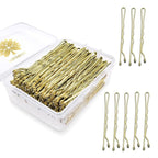100PCS 2.4Inch Bobby Pins Gold,Pain-Free Bobby Pins for All Hair Types,Hair Pins for Women Girls,Hairpins for Buns with Box(Gold)