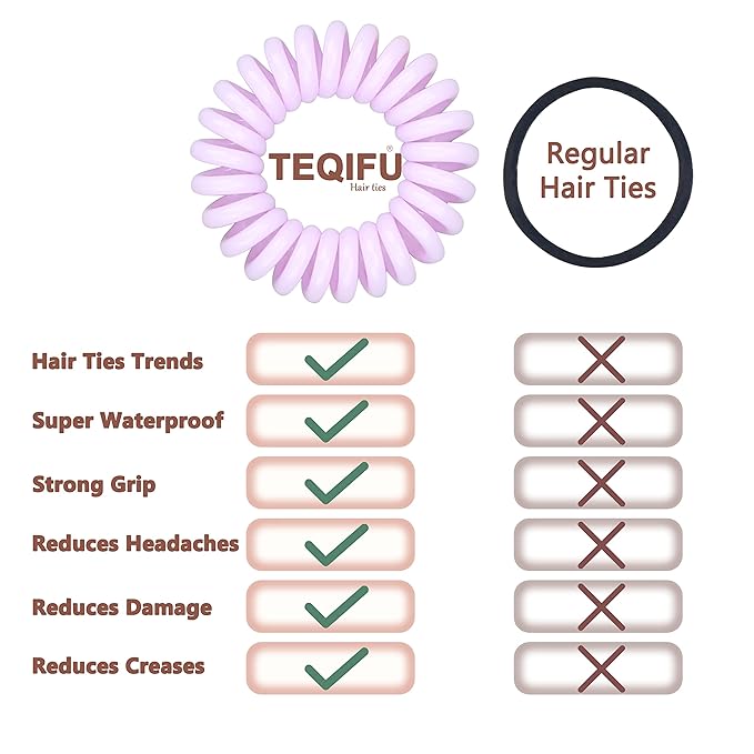 20 Pack Hair Elastics, No Crease Spiral Hair Ties Hair Bands Multi Color Waterproof Phone Cord Hair Scrunchies Hair Coils Accessories for Women Girls…