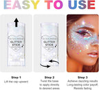 Sparkling Pink Body Glitter Stick, Halloween Face Glitter Makeup,Holographic Hair Glitters Mermaid Makeup Rave Outfits for Women, Shimmer Face Paint Stick for Christmas (Sparkling Pink)