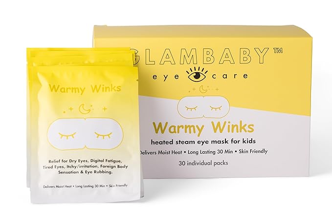 GlamBaby Warmy Winks Self-Heating Eye Mask for Kids – Heated Warm Compress for Dry Eyes, Irritation & Puffiness – Disposable Eye Mask for Children’s Eye Relief & Relaxation