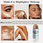 Brown Body Glitter Stick, Long Lasting Moisturizing Body Glitter for Women, Multi-Use Highlighter Makeup, Sparkling Face Glitter Mermaid Makeup for Kids, Travel Size for Daily, Festival, Party