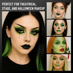 Green Eyeshadow Palette with Mirror Lime Forest Emerald Tones Matte Shimmer 6 Colors Mini Eye Shadow Pallet Travel Size Highly Pigmented for Goth Fairy Joker Wicked Halloween Parties Makeup