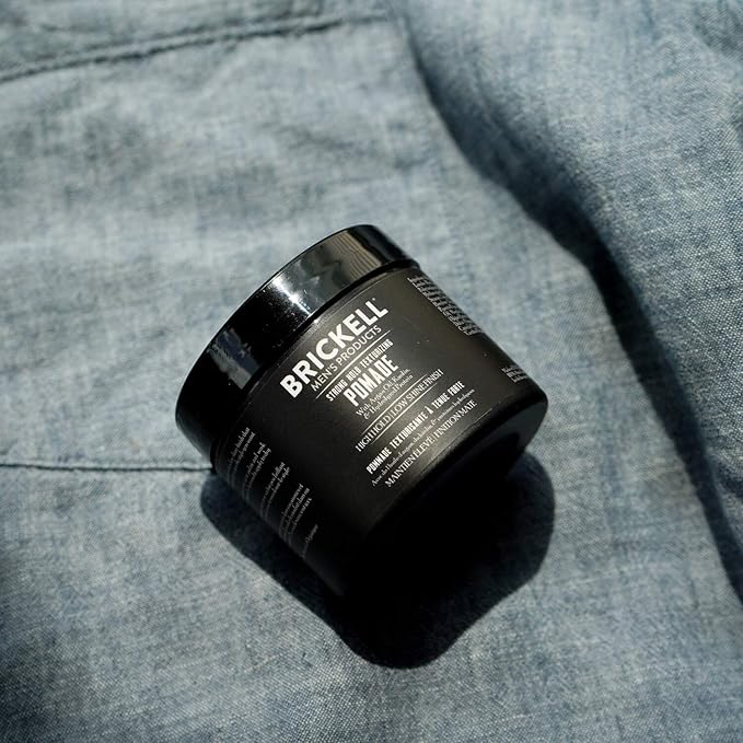 Brickell Men's Products Strong Hold Texturizing Pomade For Men, Natural and Organic, Pliable Hair Styling Fiber Pomade, 2 Ounce, Scented