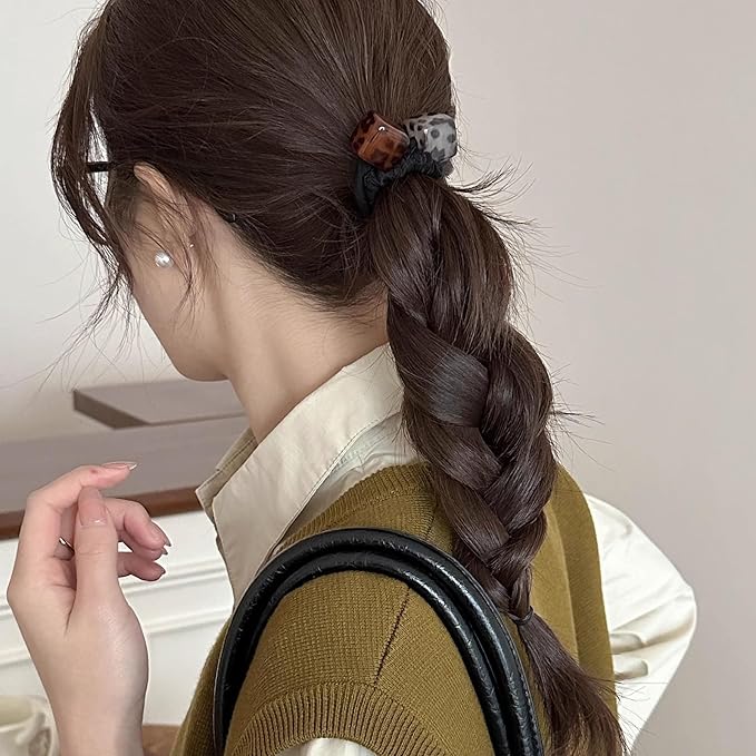 Silk Scrunchies Hair Ties 4Packs – Super Soft Thin Hair Scrunchies, Gentle on Hair, Faux Pearl Decorated Hair Accessories for Women