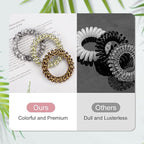 JessLab Spiral Hair Ties for Women, 10-Pack Traceless No-Damage Ponytail Holders, Coils Hair Bands for Girls, Assorted Colors