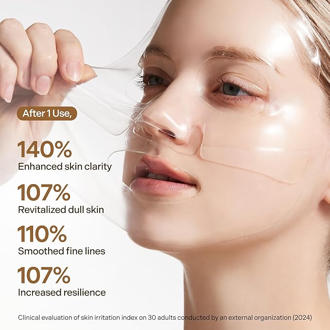 VINNE Signature Bio Deep Collagen Firming Mask – Korean Hydrogel Mask w/ 5,000ppm Ultra-Low Molecular Collagen, Centella Asiatica Exosome, Niacinamide & PDRN – Skin Care Face Mask (4 Sheets, 1.41 oz)