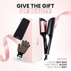 ELLA BELLA® Ultimate Waver Curling Iron • Crimper Hair Tool • Adjustable Heat Settings • Dual Voltage Hair Curler • Anti-Scald Tech • Ionic Ceramic Coating for Long-Lasting, Frizz-Free Beach Waves