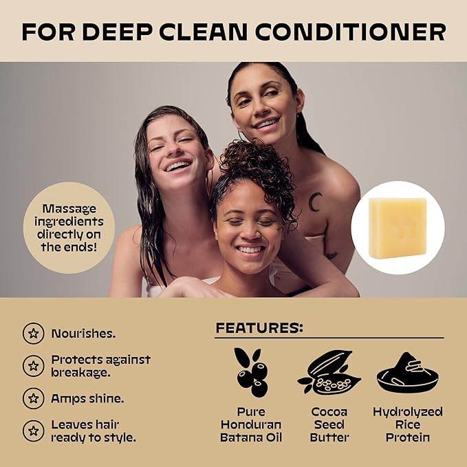 NOLE CARE Sustainable Bar Conditioner with Citrus & Batana Oil, for Oily Hair (2.12 Oz Bar) - Sustainable, PH Balanced, Rice Protein Deep Clean Conditioner, Silky Hair, Plastic-Free