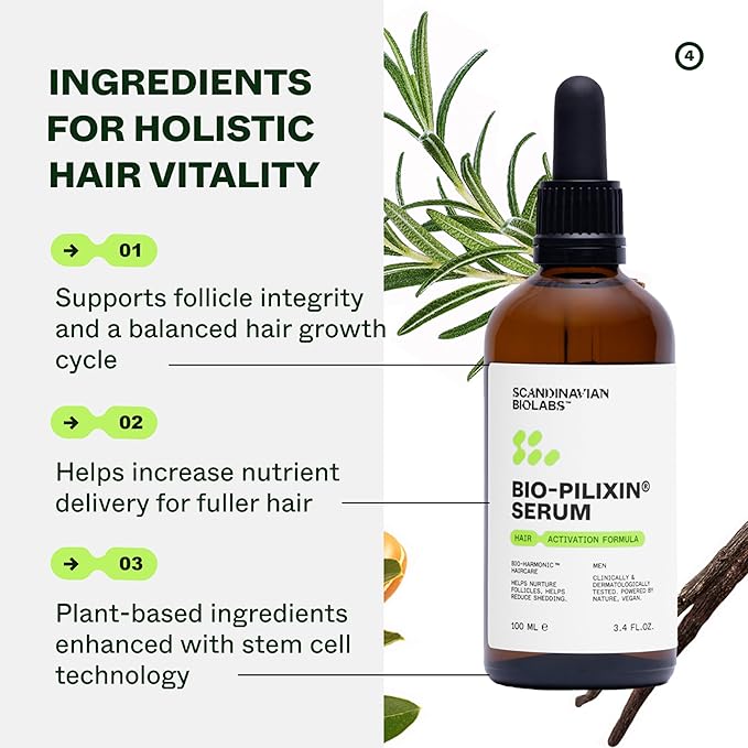 Scandinavian Biolabs Bio-Pilixin® Routine For Women | Helps with Hair Shedding, Nurtures Hair Follicles, Enhances Hair Strength, Repairs Damaged Hair, Clinically Tested, Dermatologically Approved