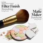 LAURA GELLER NEW YORK Setting Powder Brush - Makeup Brush for Setting - Set Face Makeup without Caking - Smooth Finish