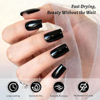 18ml Black Nail Polish Large Volume Quick Drying Nail Polish, Fast Drying and Long Lasting Color Nail Art DIY Home Manicure Gift for Women