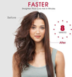 Hair Straightener Brush with Nano Titanium - 30s Fast Heat Ionic Straightening Comb, 9 Temp LED Display & Anti-Scald, Professional Styling Gift for Women