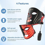 FOLOKE LED Light Therapy Mask Skin Care Mask, LED Red 630±5nm & NIR 830nm Wavelength for Home Use(TAN)