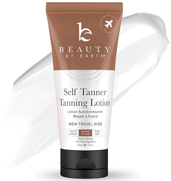 Tanning Lotion Self Tanner - USA Made with Natural & Organic Ingredients, Travel Size Self Tan Lotion, Non Toxic Gradual Tanning Moisturizer, Sunless Tanner for Fake Tan for Women & Men