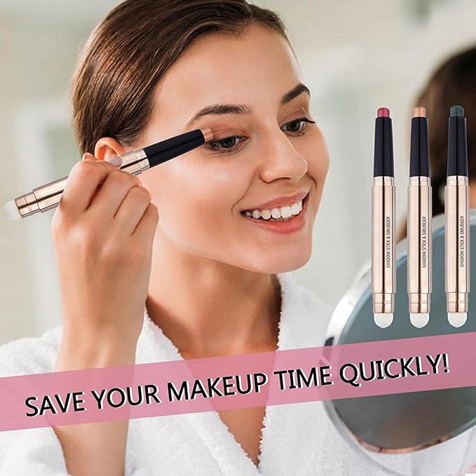 Orange Brown Eyeshadow Stick Makeup, Highlighter Matte Cream Eye Shadow Pencil, Waterproof Hypoallergenic Long Lasting Crayon, Glitter Primer Palette Shimmer Eyeliner Pen