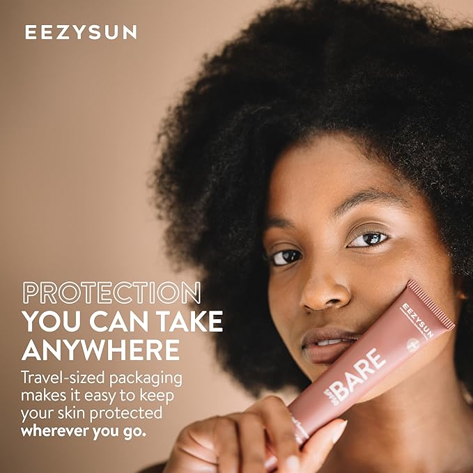 BARE Tinted Sunscreen SPF 50 – Non-Greasy, Water-Resistant, Vegan & Reef-Safe with Hyaluronic Acid & Jojoba Oil – 1.69 fl oz – Deep