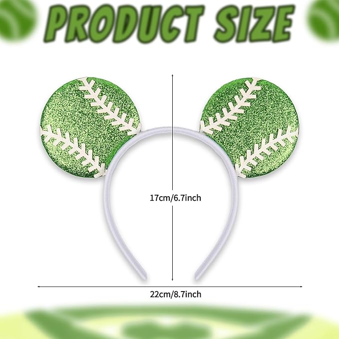 Game Day Fans Headbands for Women&Men, Glitter Ball Sports Hairbands, Sports Themed Hair Accessory, Team Party Favor