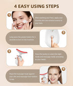 7 Color Face and Neck Massager Light Therapy, Red Light Based Facial Massager for Skin Care, Smoothing, Firming (White)