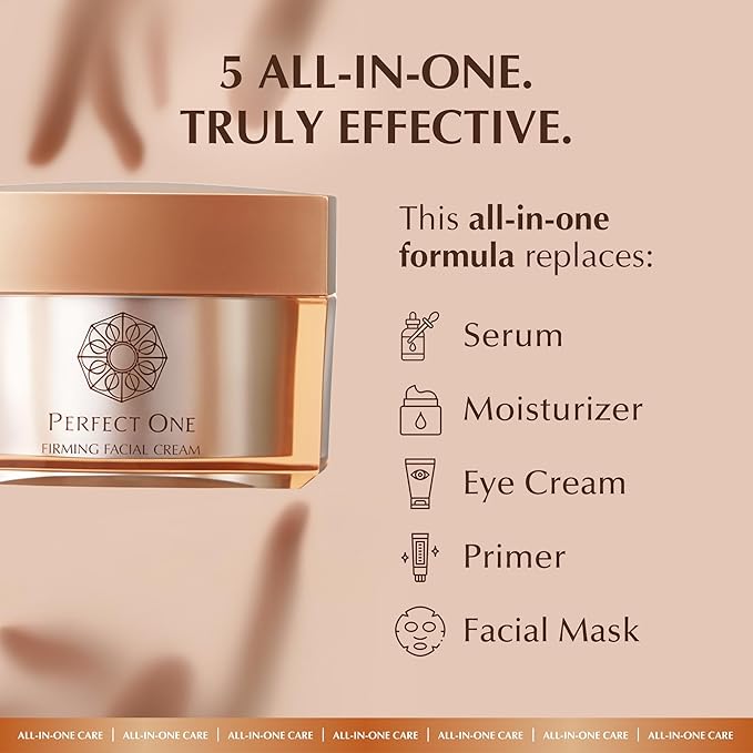 PERFECT ONE Firming Face Cream – Anti-Aging Collagen Moisturizer with Hyaluronic Acid, Niacinamide, and Squalane for firmer, brighter hydrated skin – All-in-One Skin Tightening Facial & Eye Cream, 50g