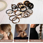 Womens hair ties,Boho Hair Ties 20pcs,anti breakage hair bands,ponytail holders,no damage for thick and thin hair,elastics hairtyes hair tie bracelets for Mother's Day,Valentine's Day,Christmas gifts