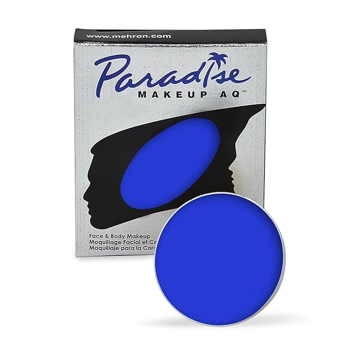 Mehron Makeup Paradise Makeup AQ Refill Size | Stage & Screen Performance, Face & Body Painting, Beauty, Cosplay, and Halloween | Water Activated Face Paint, Body Paint .25 oz (7 ml) (LAGOON BLUE)