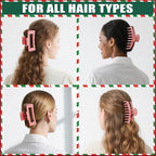 TOCESS Hair Claw Clips for Women - Large 8PK Neutral Matte Jumbo Square Hair Clips for Thick, Thin, Long, Short, Curly Hair Girls, Big Jaw Clip Set for Daily Use (Deep Pink)