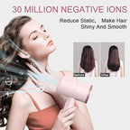 Slopehill Professional Ionic Hair Dryer, Powerful 1800W Fast Drying Low Noise Blow Dryer with 2 Concentrator Nozzle 1 Diffuser Attachments for Home Salon Travel (Pottery Pink and Rose Gold)