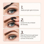 Brow Tattoo Peel Off Tint - Eyebrow Gel Tint with Eyebrow Stencils Christmas Makeup Gift for Women, Brow Gel Eyebrow Tattoos Waterproof Long-Lasting, Eye Brow Pencils Lush & Full Brows (Dark Brown)