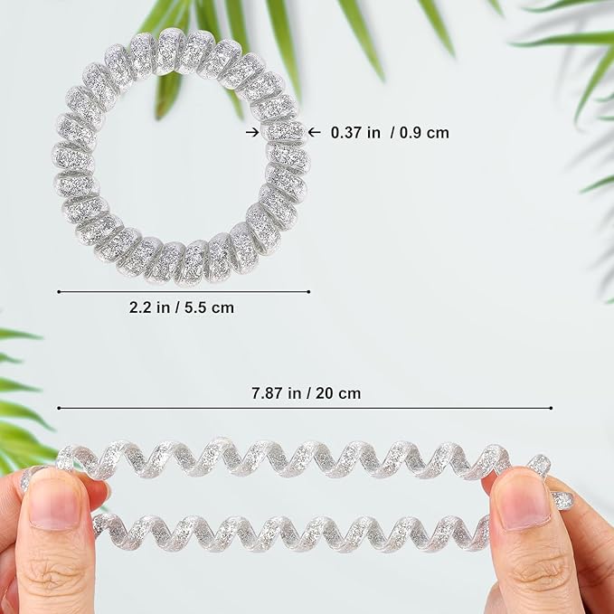 JessLab Spiral Hair Ties for Women, 10-Pack Traceless No-Damage Ponytail Holders, Coils Hair Bands for Girls, Assorted Colors