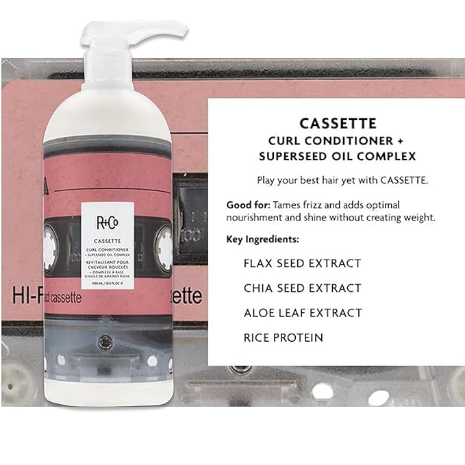 R+Co Cassette Curl Shampoo & Conditioner Set + Superseed Oil Complex | Defines Curls, Tames Frizz & Adds Shine | Vegan + Cruelty-Free | 33.8oz (Pack of 2)