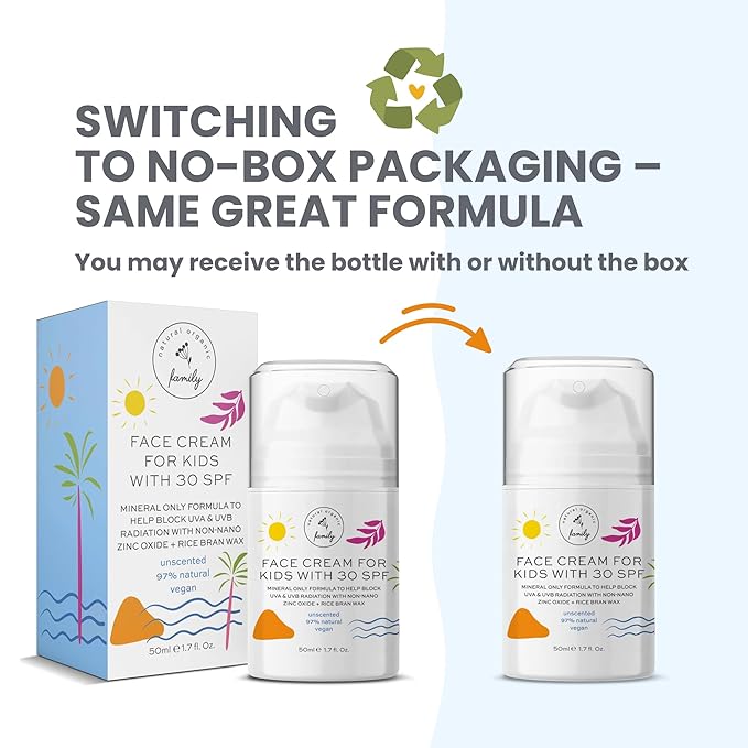 Kid Face Sunscreen Moisturizer with SPF – SPF 30 Mineral Face Sunscreen – Lightweight, Non-Greasy, Reef-Safe with Zinc Oxide & Niacinamide – Broad-Spectrum UV Protection – Daily Moisturizer for Kids