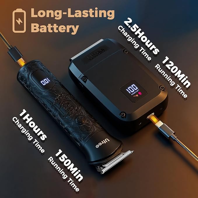 Ufree Beard Trimmer for Men, Foil Shaver Electric Razor, Shavers for Body Face Nose Ear, Cordless Hair Trimmer, Professional Hair Clippers, Mustache Grooming Kit Birthday Gifts for Men